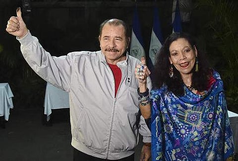 Nicaragua's President Daniel Ortega and his wife, vice presidential Rosario Murillo. (AP)