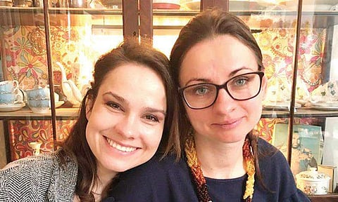 Latvian national Liga Skromane (right) with her sister Ilze | File photo