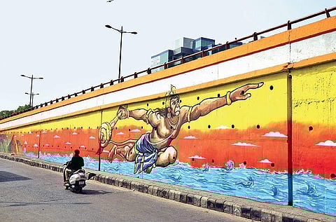 Street art at Yamuna Bazar near Kashmere Gate flyover wall in Delhi | Parveen Negi