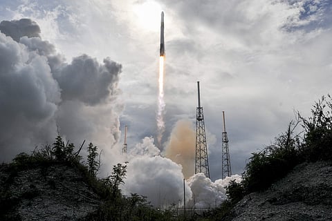 A SpaceX Falcon rocket lifts off from Cape Canaveral Air Force Station in Cape Canaveral, Fla., Monday, April 2, 2018. (AP)