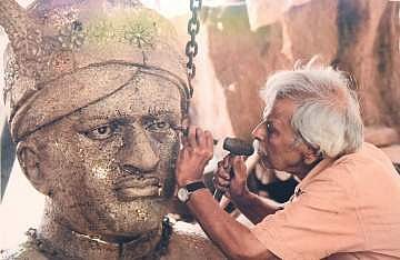 The photo exhibition on the life of sculptor Kanayi Kunhiraman by photojournalist Jithesh Damodar at the Kanakakunnu Palace  in Thiruvananthapuram  B P Deepu