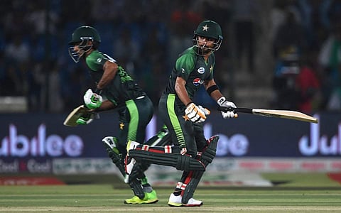 Pakistan reached the target in 16.5 overs with Babar Azam scoring 51 and Fakhar Zaman 40. (Photo | Twitter@ICC)