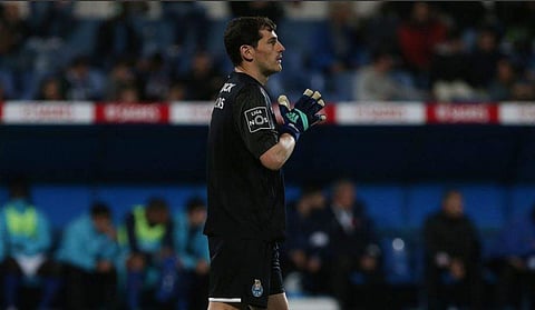 Iker Casillas during his 1000th career appearance (Twitter/FC Porto)