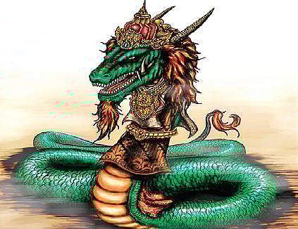 Getting ready to slay Takshaka, the snake