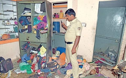 Scattered household items after the incident | nagaraja gadekal