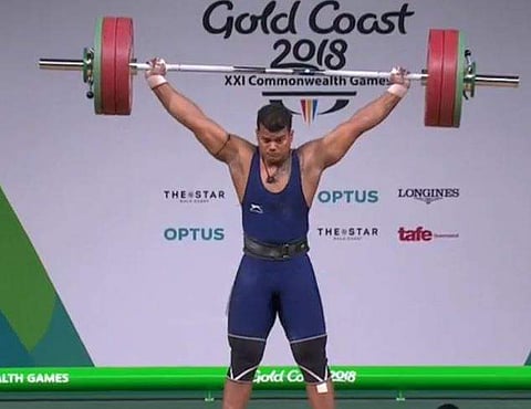 Indian Weightlifter Venkat Rahul Ragala.| Image Courtesy: @Xpress_Sports
