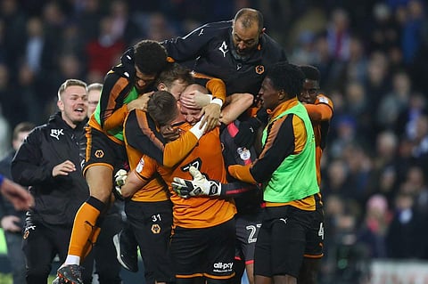 Wolverhampton Wanderers  celebrates after the match against Cardiff (Twitter/ Wolves)