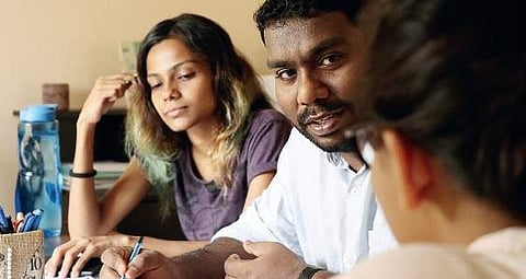 A poetry  session being held