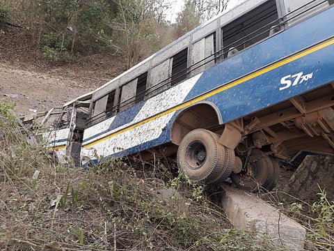 Naxals targeted a bus ferrying nearly 30 jawans with an improvised explosive device in Bijapur. (EPS)
