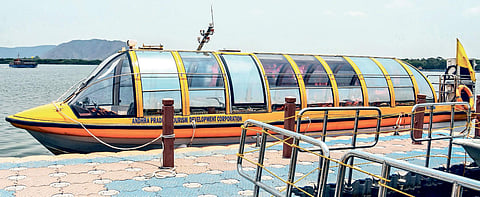 The air-conditioned boat the APTDC is planning to introduce to ferry tourists at Punnami Ghat | Express