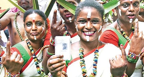 People participate in tribal voters awareness programme, in Bengaluru on Wednesday | vinod kumar t