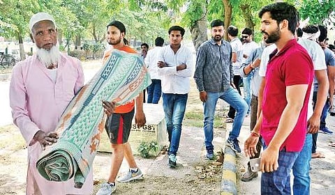 Right-wing activists had stopped Muslims from offering Friday namaz prayers in the open at Gurugram last week | Express
