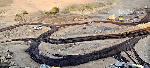 Landfilling in progress for the runways;