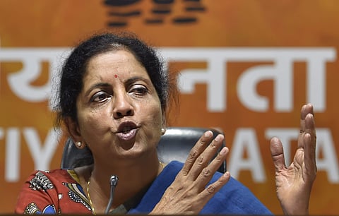 Union Defence Minister Nirmala Sitharaman speaks during the press conference at BJP Headquarters in New Delhi, 13 May 2018. | PTI