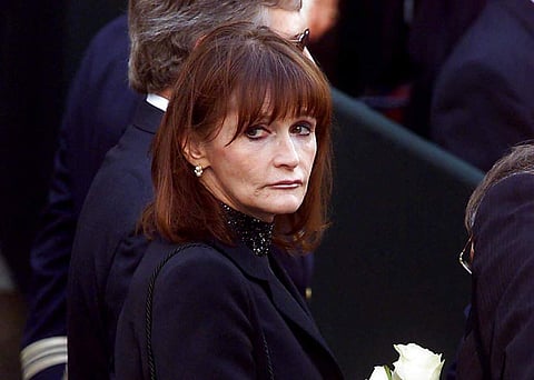 FILE - In this Oct. 3, 2000 file photo, actress Margot Kidder, who dated former Prime Minister Pierre Trudeau, arrives for his funeral at Notre-Dame Basilica in Montreal, Quebec. Kidder, who starred as Lois Lane in the “Superman” film franchise of the lat