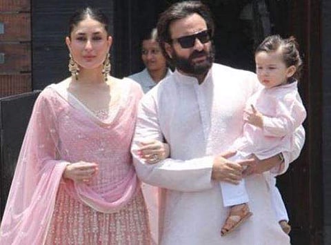 Kareena Kapoor with husband Saif Ali Khan and son Taimur.  (Photo | Facebook)