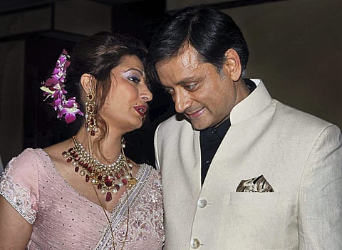 File photo dated September 04 2010 shows Congress MP Shashi Tharoor with his wife Sunanda Pushkar at their reception party in New Delhi. | PTI