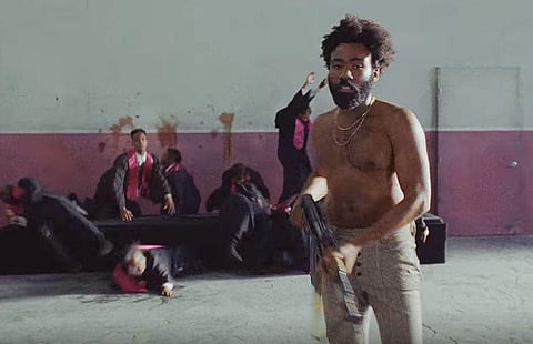 A screengrab from Childish Gambino's This is America.