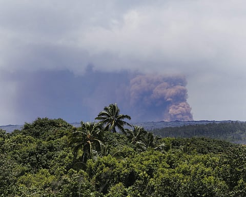 Hawaii Volcanoes National Park evacuated all visitors and non-emergency staff. The quakes triggered rock slides on park trails and crater walls. Narrow fissures appeared on the ground at a building overlooking the crater at Kilauea's summit.  (AP Photo)