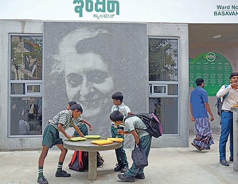 File Photo of an Indira Canteen in Karnataka. | Express Photo Services