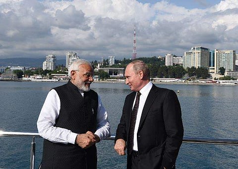 PM Narendra Modi with Russian President Vladimir Putin | Twitter