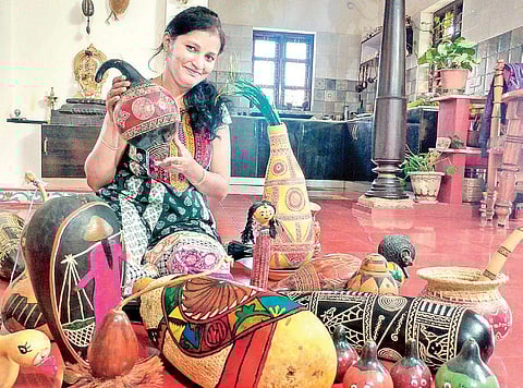 Seema Prasad with some of the creations