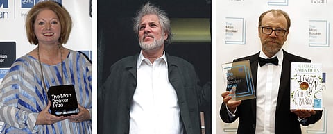 (L-R) Hilary Mantel, Michael Ondaatje and George Saunders (AP File Photos)