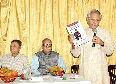 Kannada film director Girish Kasaravalli during the release of actor-cum-environmentalist Suresh Heblikar’s book titled ‘Live With Dreams’ in Jayanagar on Sunday | PANDARINATH B