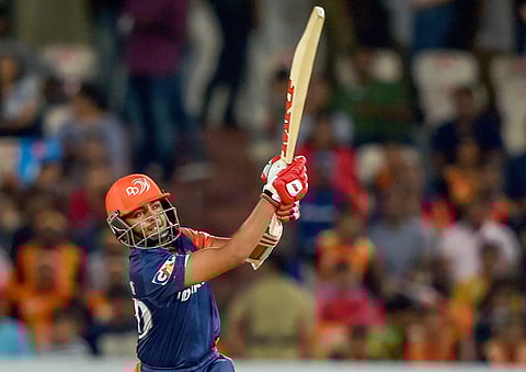 Delhi Daredevils' batsman Prithvi Shaw plays a shot during an IPL2018 match against Sunrisers Hyderabad in Hyderabad. (File Photo | PTI)