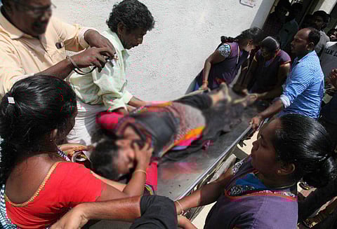 13 protesters demanding the closure of the Sterlite copper smelter plant were killed in police firing. (Express photo by Karthik Alagu)
