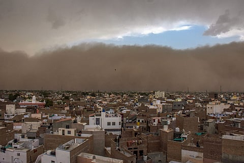 A number of houses collapsed and electricity poles and trees got uprooted as the severe dust storm swept Agra division. (File | PTI)