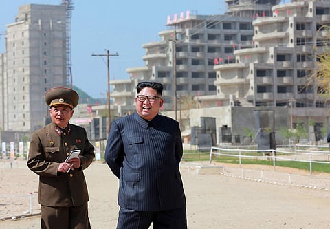 In this undated file photo provided on Saturday, May 26, 2018, by the North Korean government, North Korean leader Kim Jong Un inspects the construction site of the Wonsan-Kalma coastal tourist area in Gangwon-do, North Korea. | Associated Press