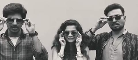 Irrfan Khan, Dulquer Salmaan and Mithila Palkar. (Youtube Screengrab)