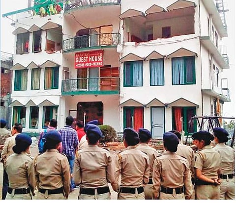 The Narayani Guest House in Kasauli, ringed by police after the killing of Shail Bala Sharma. |HARPREET BAJWA