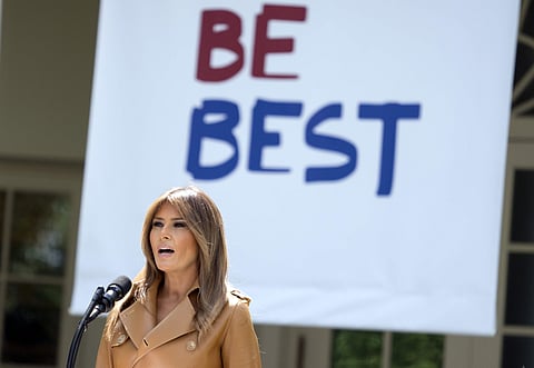 The first lady gave her multipronged effort to promote the well-being of children a minimalist new motto: 'BE BEST.' (Photo | AP)