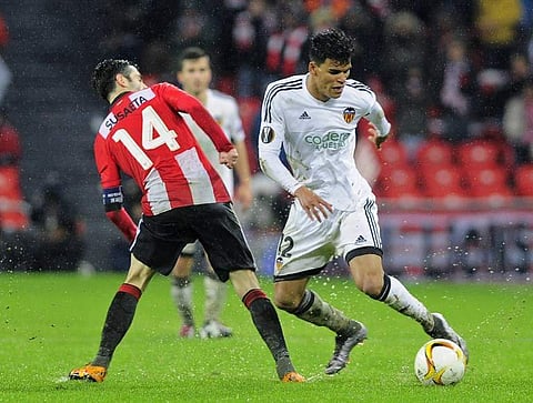 Danilo Barbosa (R) made his professional debut at Brazil's Vasco da Gama in 2014, shortly before joining Braga for the 2014-2015 season, when he played 28 games, scoring twice. (File | AFP)