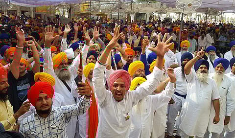 People gathered to mark the 34th anniversary of Operation Blue Star at Akal Takht in Golden Temple Complex. | File PTI