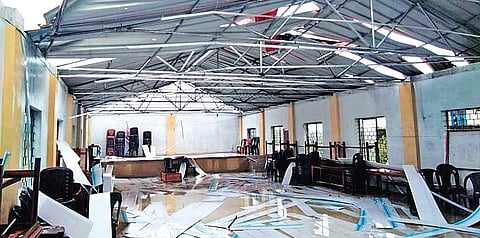 3. The roof top of Elappara HSS School was completely destroyed in the heavy rain | Express