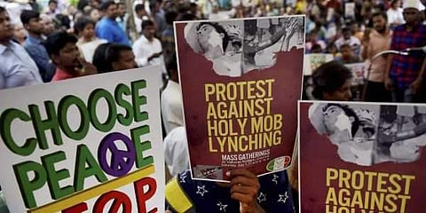 Image of a protest against mob lynching used for representational purpose only
