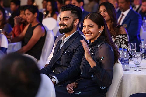 India skipper Virat Kohli received the Polly Umrigar Award at the 6th MAK Pataudi Lecture on Tuesday. The skipper was accompanied by wife Anushka Sharma. Kohli has been in sublime form and received the award for his performances during the 2016-17 and 2017-18 seasons. | PTI