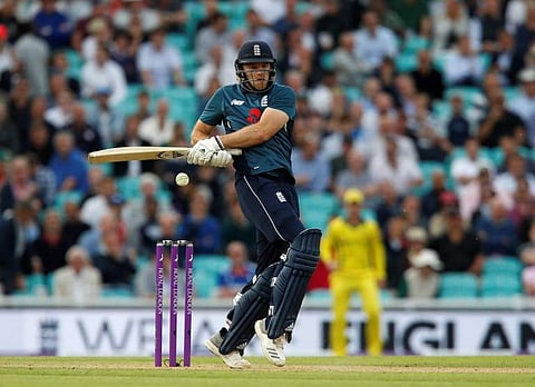 England batsman David Willey plays a shot during the first ODI cricket match against Australia at The Oval cricket ground in London. | AFP