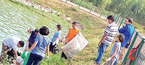 Residents at a clean-up drive two months ago