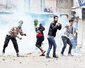 A file photo of stone pelting in Jammu and Kashmir