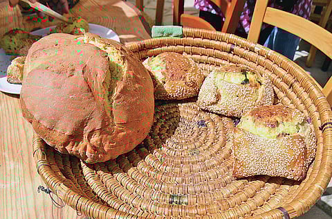 (1 & 5) Flouna and traditional bread;