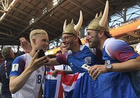 Thousands turned out to cheer on Iceland against Argentina. (AP)