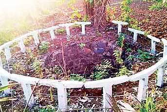 Safety guards around wells in forest to protect elephants