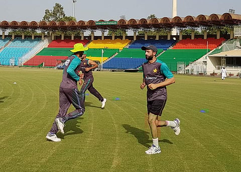 Pakistan cricket players train ahead of their series against Zimbabwe. (Twitter | Pakistan Cricket Board)