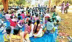 An awareness meeting being held at Lariapali in Sambalpur | Express