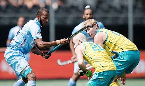 The loss meant India slumped to third spot in the standings with six points from two wins behind hosts Netherlands and Australia. (Photo | Hockey India Twitter)