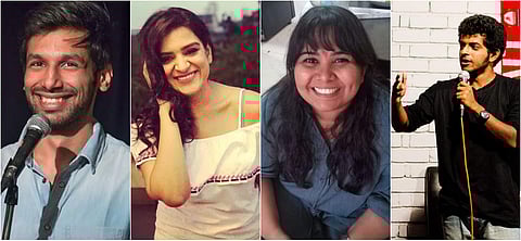 (L-R) Stand up comics Kanan Gill, Kaneez Surka, Sumukhi Suresh and Naveen Richard.